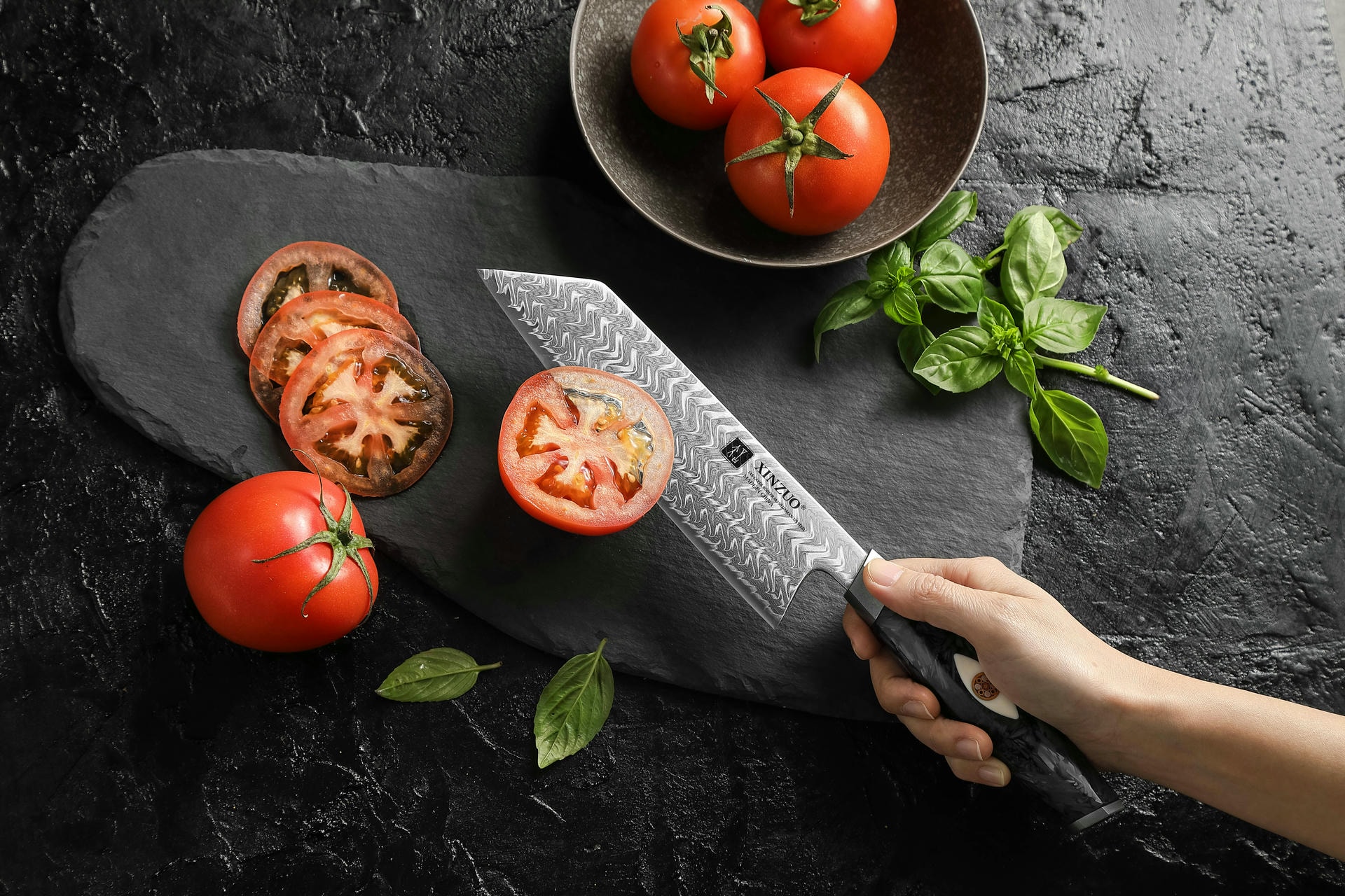 Nóż Bunka XinZuo Li X04 prezentacja krojenia nożem